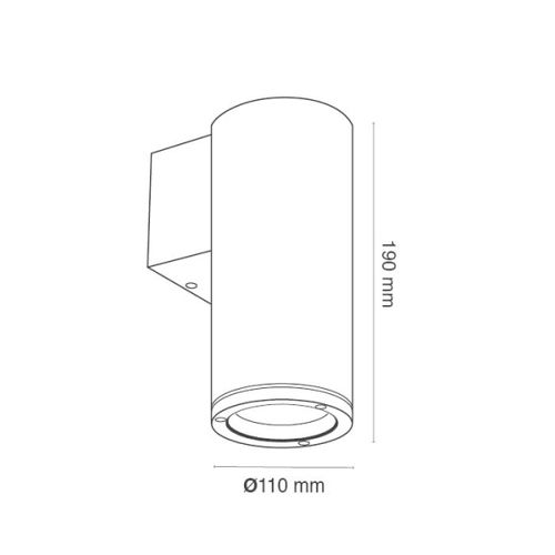 צמוד קיר DOWN עדן שחור אור חם IP65 Hongli 16W 2900K