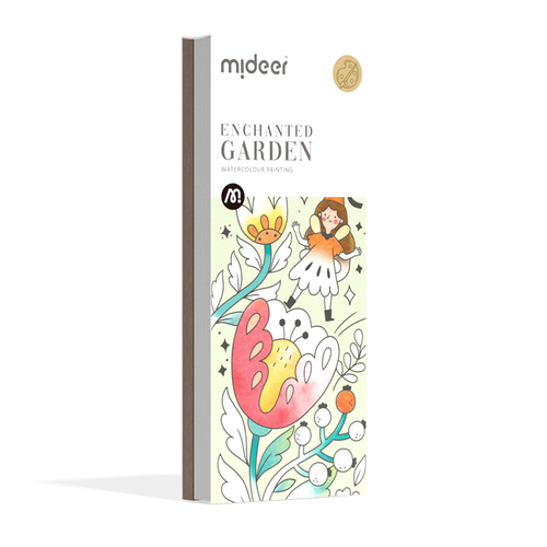 MIDEER חוברת צביעה בצבעי מים- גינת גמדים