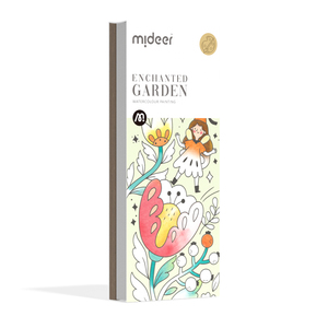 MIDEER חוברת צביעה בצבעי מים- גינת גמדים