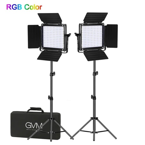 קיט 2 פנסי לד GVM 800D-RGB-2L