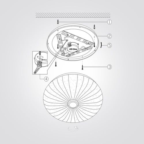 צמוד תקרה לוקא לד CCT+שלט לבן 36W (40 ס