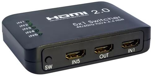 בורר GOLD TOUCH HQ HDMI2.0 Switch 5 Ports w/RC 4K Ultra  HD HDR 