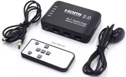 בורר GOLD TOUCH HQ HDMI2.0 Switch 5 Ports w/RC 4K Ultra  HD HDR 