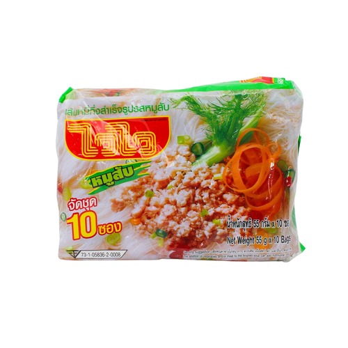 וואי וואי מארז 10 מרקים עם איטריות אורז להכנה מהירה בטעם חזיר 550 גרם