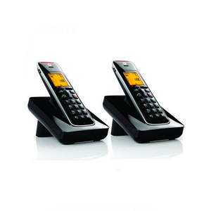 טלפון אלחוטי דיגיטלי עם תפריט בעברית דגם CD202 MOTOROLA בצבע שחור