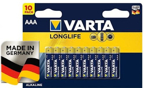10 סוללות Varta Alkaline AAA LR03