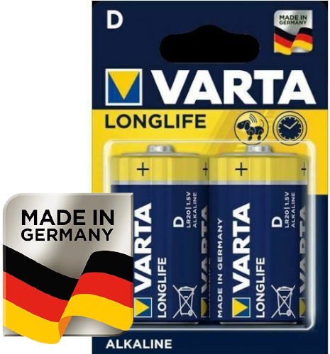 2 סוללות Varta Alkaline D LR20 