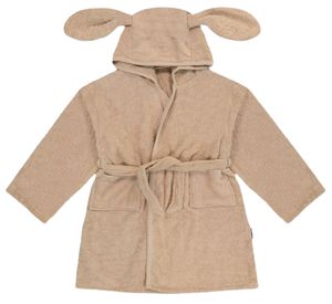 חלוק רחצה עם כובע 100% כותנה - חום (S)