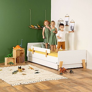 סט מיטת פאן לבן + מיטת חבר לבן + מזרון + מזרון - segal
