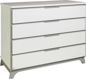 שידת החתלה ברוחב 120 ס"מ עם מסילות שקטות דגם אילן - לבן+אפור