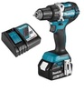 מברגה מקדחה 18V נטענת 13 מ"מ מנוע BL כולל סוללה 5.0 אמפר ומטען MAKITA DDF484 מקיטה