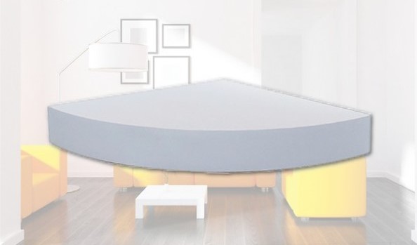 מדף צף פינתי לבן 29X29X3.8 ס"מ