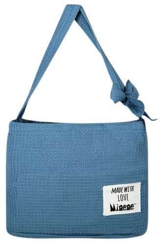 מגבת חיבוקי - מגבת רחצה לתינוק עם קפוצ'ון ואוזניים 100% כותנה - כחול ג'ינס