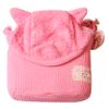 מגבת חיבוקי - מגבת רחצה לתינוק עם קפוצ'ון ואוזניים 100% כותנה - ורוד פוקסיה