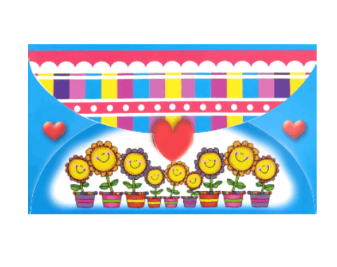 מעטפה מעוצבת עם 4 איגרות ברכה למשפחה - 36 יח'