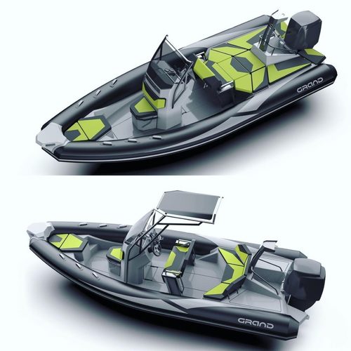סירת גומי חצי קשיחה RIB עם רצפת פיברגלס GRAND Drive D600 Lux 