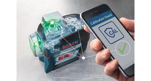 פלס לייזר ירוק היקפי נטען 3 מעגלים 30 מטר BOSCH GLL 3-80GC 12V IP54 Bluetooth