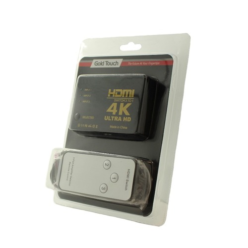 בורר 1ל-3  Gold Touch - 4K HDMI Switch + Remote Control