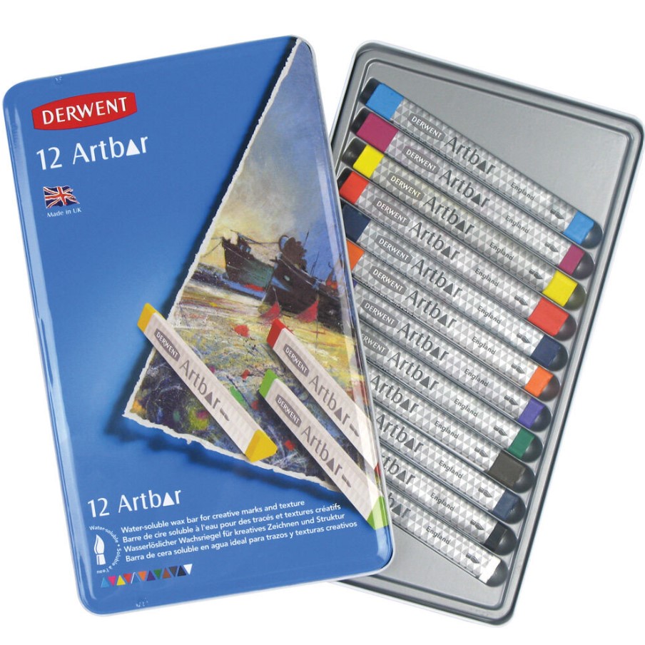 סט 12 צבעי שעווה על בסיס מים DERWENT Artbar