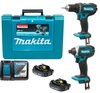 סט 2 כלים 18V נטען עם 2 סוללות 1.5 אמפר ומטען MAKITA DLX2127MX1 מקיטה