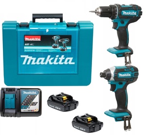 סט 2 כלים 18V נטען עם 2 סוללות 1.5 אמפר ומטען MAKITA DLX2127MX1 מקיטה