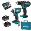 סט 2 כלים 18V נטען עם 2 סוללות 4AH ומטען MAKITA DLX2127MX1 מקיטה