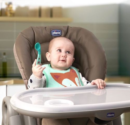 כפית סילקון ללימוד אכילה עצמאית 8M+ בעיצוב ארגונומי - ירוק