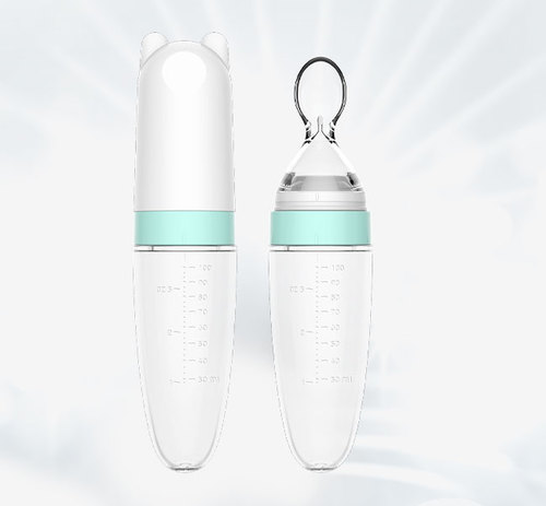 כפית האכלה עם מיכל סיליקון Burabi Baby Spoon 