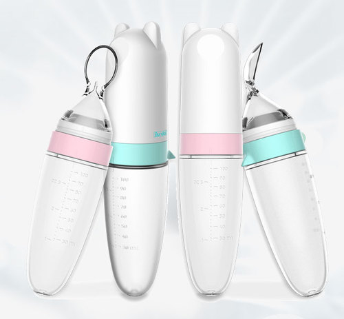 כפית האכלה עם מיכל סיליקון Burabi Baby Spoon 