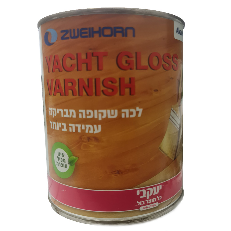 יכט ורניש 750 מ"ל לכה שקופה מבריקה לעץ עם עמידות חיצונית גבוהה | יעקבי