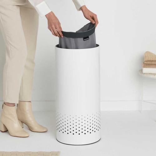 סל כביסה עגול 35 ליטר, בצבע לבן Brabantia