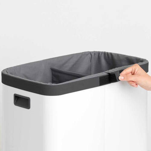 סל כביסה מחולק 45+45 ליטר, BO לבן Brabantia