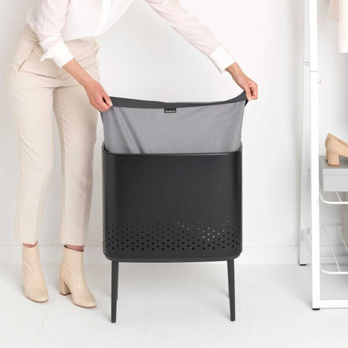 סל כביסה 60 ליטר, BO שחור מט Brabantia