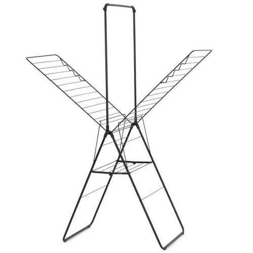 מתלה לכביסה מתקפל 25 מטר עם מוט תלייה, שחור מט Brabantia