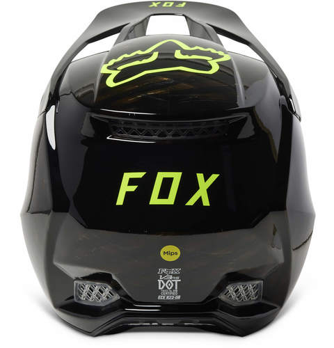 קסדת פוקס שחור / צהוב - FOX V3 RS SLAIT V23