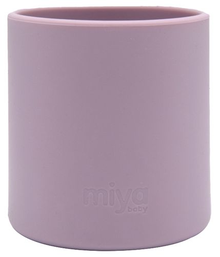 סט 4 כלי אוכל לפעוט מסיליקון טבעי - צלחת מחולקת, קערה נדבקות + כפית וכוס - לבנדר