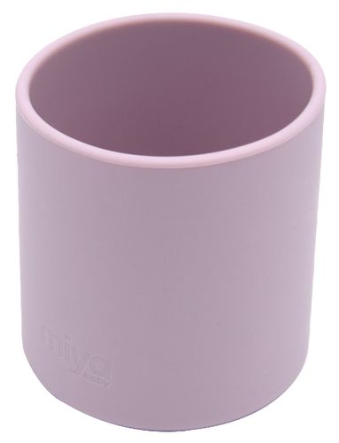 סט 4 כלי אוכל לפעוט מסיליקון טבעי - צלחת מחולקת, קערה נדבקות + כפית וכוס - לבנדר