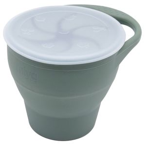 כוס חטיפים מתקפלת עם מכסה מסיליקון טבעי - ירוק IVY