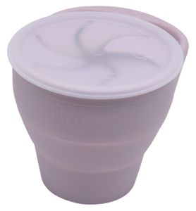 כוס חטיפים מתקפלת עם מכסה מסיליקון טבעי - לבנדר