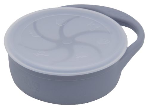 כוס חטיפים מתקפלת עם מכסה מסיליקון טבעי - כחול ג'ינס