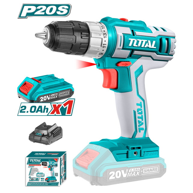 מקדחה אלחוטית ליתיום 20V 2Ah
