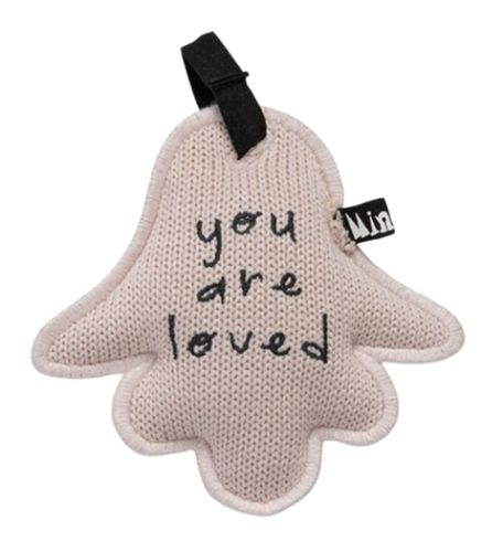 סיכת חמסה סרוגה 100% כותנה עם סיכת ביטחון גדולה - ורוד