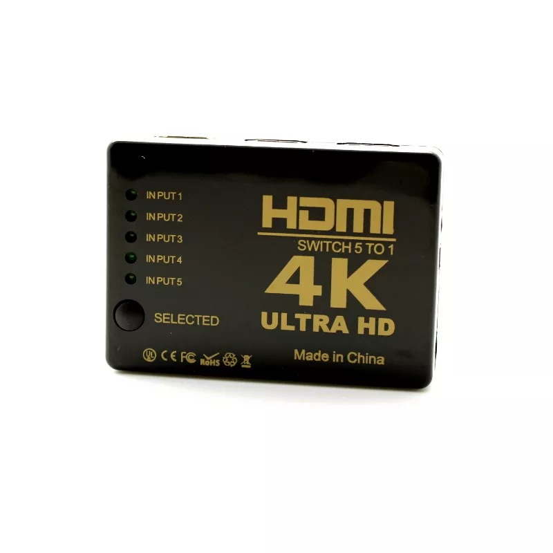 בורר GOLD TUOCH 4K HDMI Switch 1 To 5 Ports + שלט