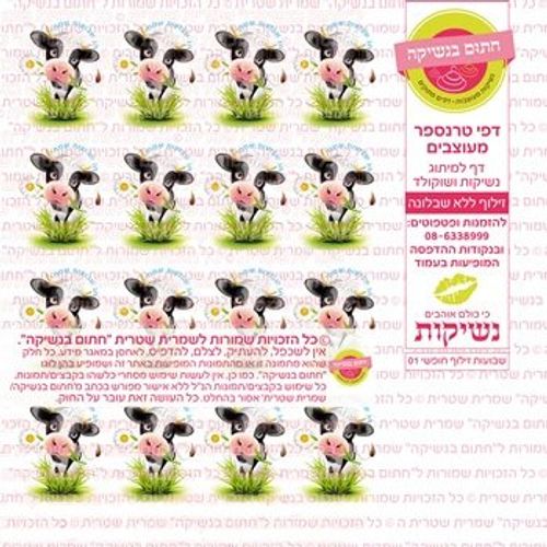 דף אכיל להכנת נשיקות/שוקולד ממותג דגם שבועות זילוף חופשי 01
