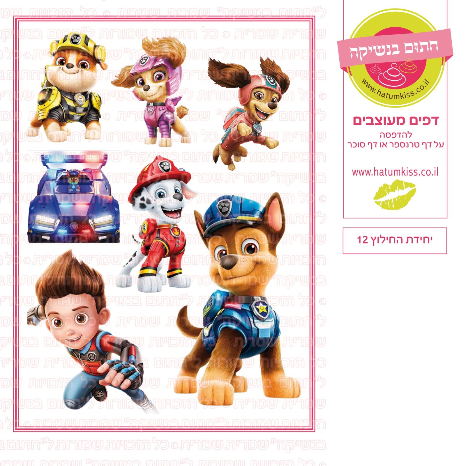 דף יחידת החילוץ 12 סוכר או טרנספר לבחירה