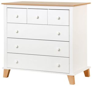 שידת החתלה לתינוק סאנרייז עשויה MDF בציפוי מלמין - לבן/אלון