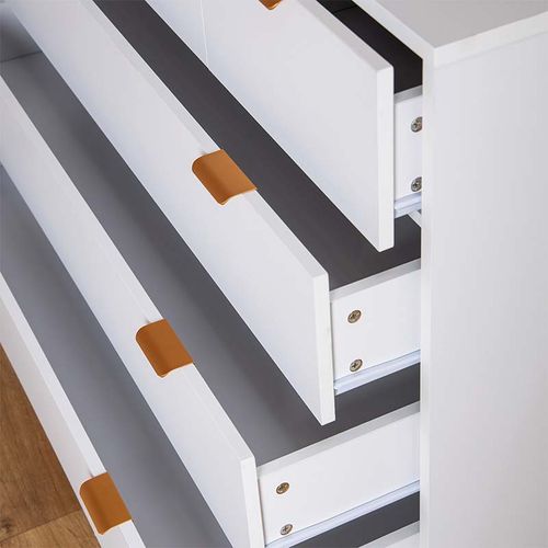 שידת החתלה רחבה לתינוק טופז עשויה MDF בציפוי מלמין - לבן בשילוב אלון אדום