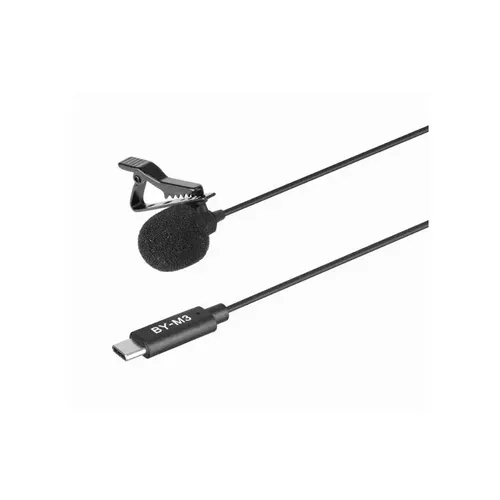 מיקרופון דש חוטי 6 מטר בחיבור  BOYA by-M3 USB TYPE C