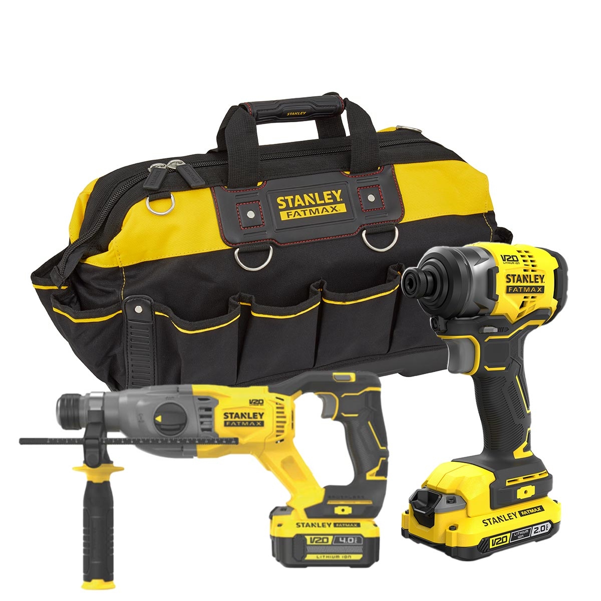 סט 2 כלים V20 כולל 2 סוללות STANLEY FMC2022 4AH אימפקט ופטישון