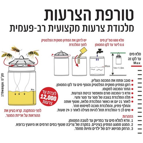 מלכודת צרעות אקולוגית ביתית - טורפת הצרעות - דף הסבר לשימוש